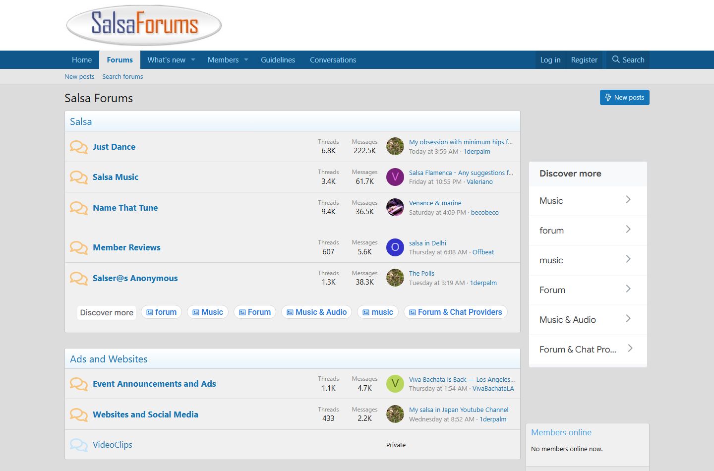 Salsa Forums website screenshot
